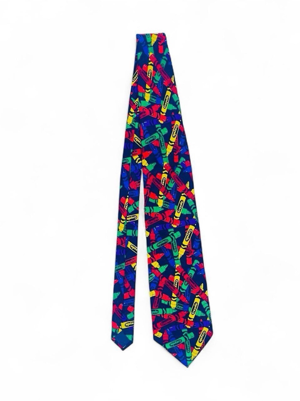 Vintage 1993 Crayola Crayon Print Novelty Tie Teacher Art 90s